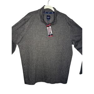 Gap Men's Textured Half-Zip Pullover Long Sleeve Sweatshirt Grey Size X-Large
